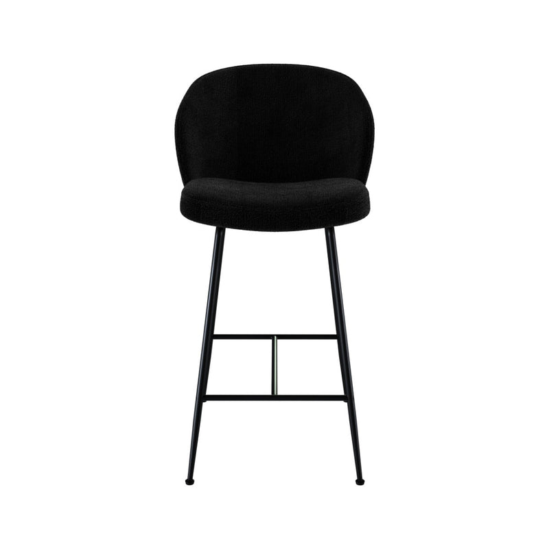 Chaise de bar Groom en tissu bouclé noir 66,3 cm (lot de 2)