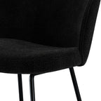 Groom - Lot De 2 Chaises Pour Îlot Central En Tissu Bouclé Noir