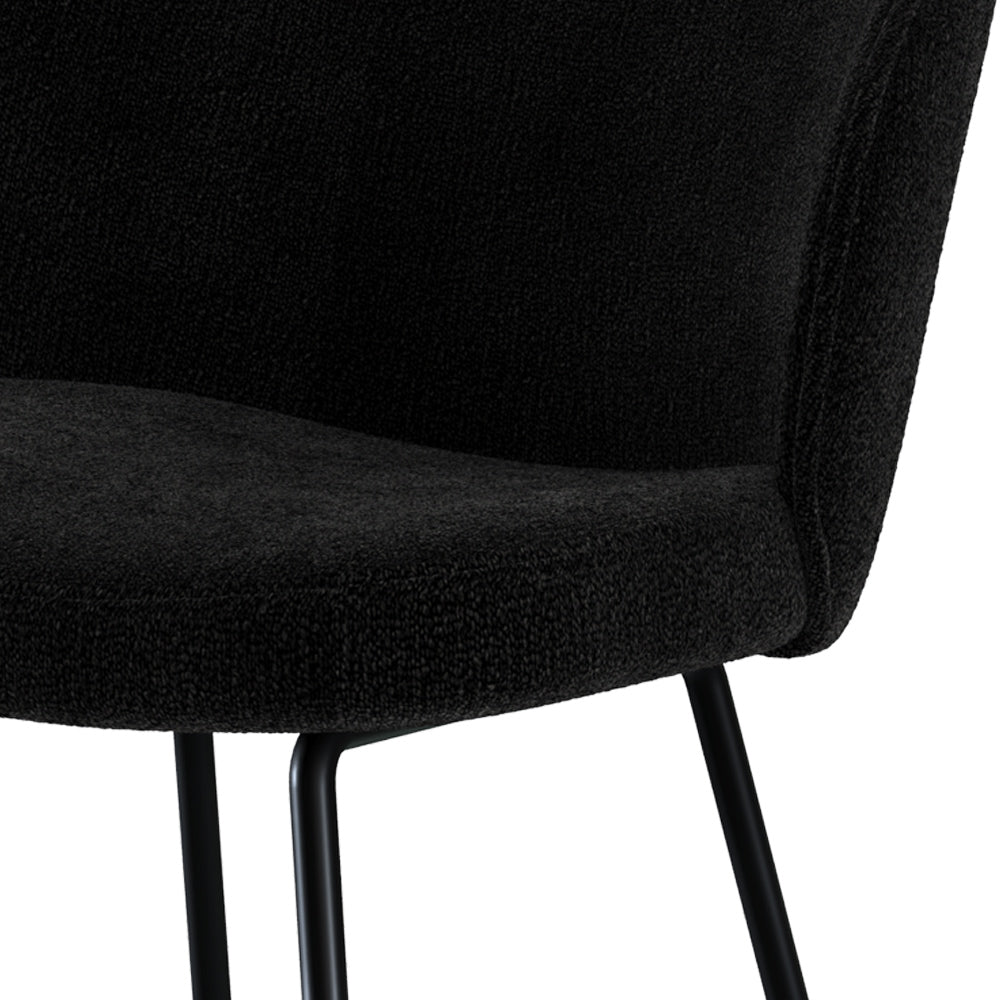 Groom - Lot De 2 Chaises Pour Îlot Central En Tissu Bouclé Noir