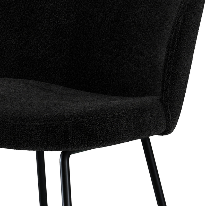 Chaise de bar Groom en tissu bouclé noir 66,3 cm (lot de 2)