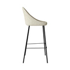 Misty - Set of 2 Bar Chairs in White Bouclette Fabric