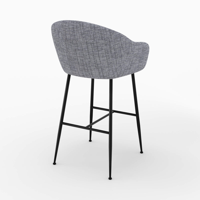 Chaise de bar Socky en tissu gris chiné 76 cm