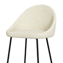 Chaise de bar Misty en tissu bouclette blanche 75 cm (lot de 2)