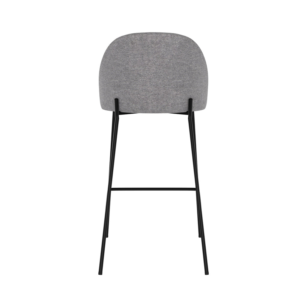 Karl - Lot De 2 Chaises Pour Îlot Central En Tissu Chiné Gris Foncé