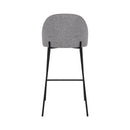 Chaise de bar Karl en tissu gris foncé 66 cm (lot de 2)