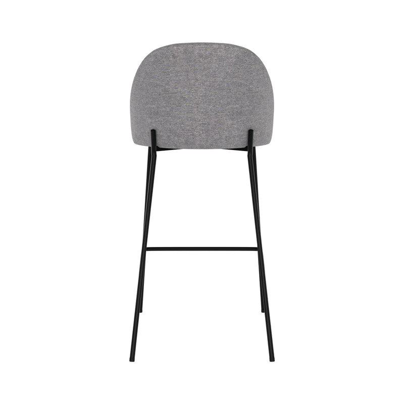 Chaise de bar Karl en tissu gris foncé 66 cm (lot de 2)