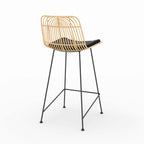 Goa - Set of 2 Rattan and Black Central Island Chairs