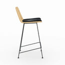 Chaise pour îlot central 66 cm Goa en rotin et noir (lot de 2)