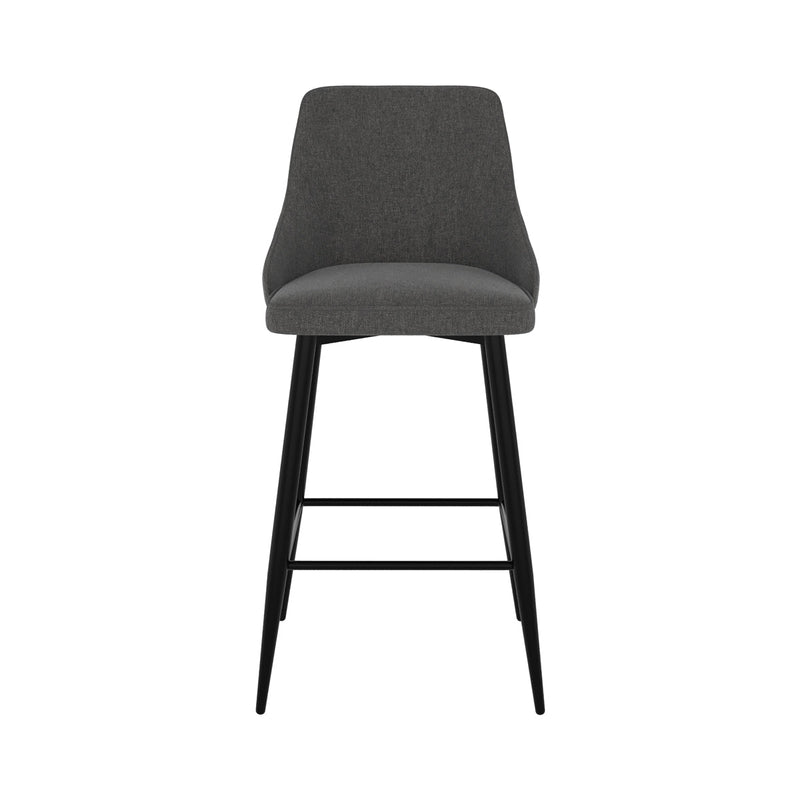Chaise de bar Pipo en tissu gris foncé 66,5 cm (lot de 2)