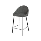 Misty - Lot De 2 Chaises Pour Îlot Central En Tissu Bouclette Gris