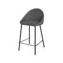 Chaise de bar mi-hauteur Misty effet laine bouclette grise 65 cm (lot de 2)