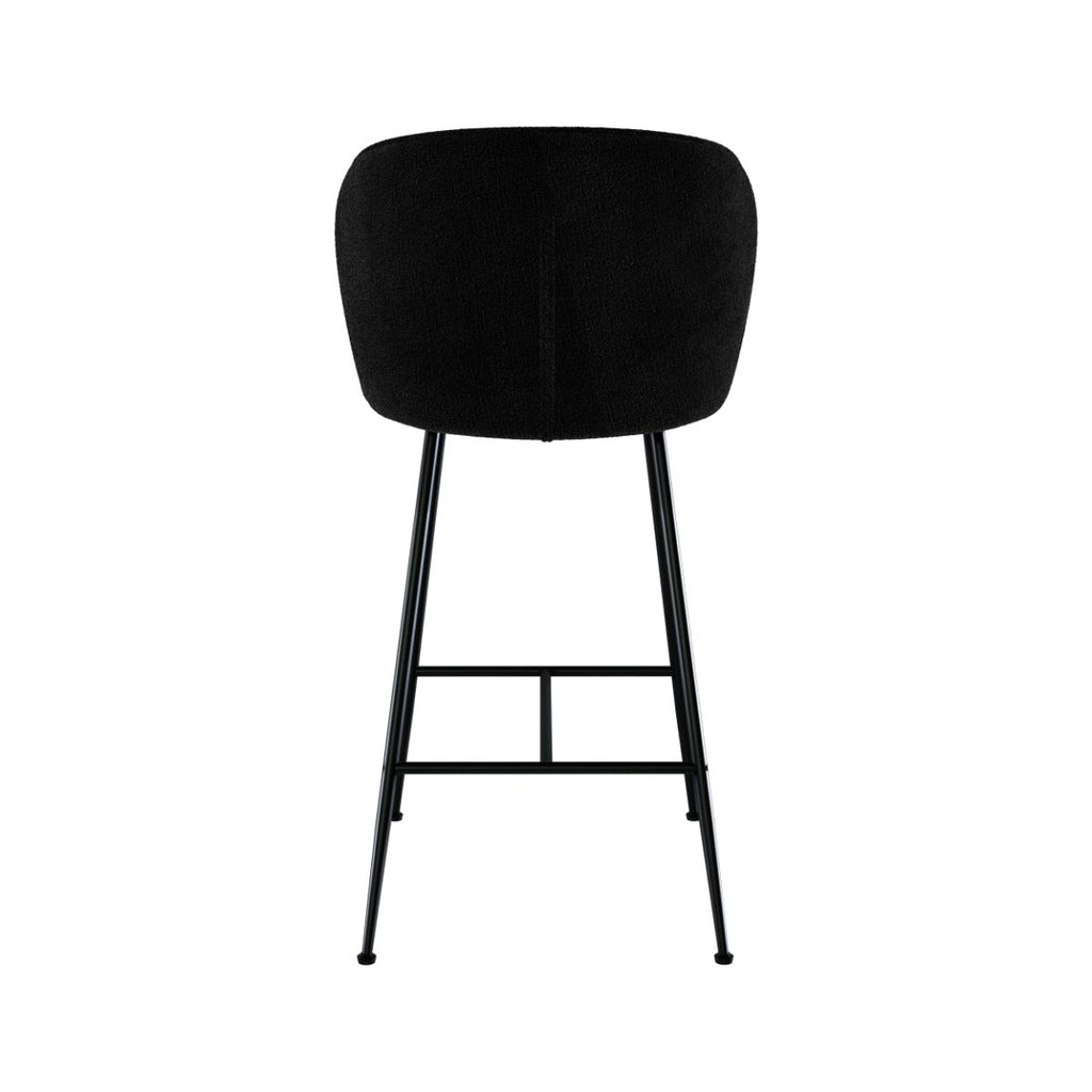Groom - Lot De 2 Chaises Pour Îlot Central En Tissu Bouclé Noir
