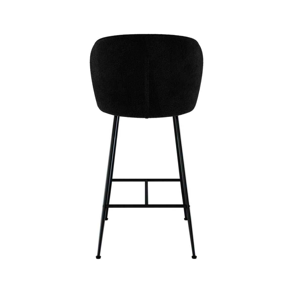 Groom - Lot De 2 Chaises Pour Îlot Central En Tissu Bouclé Noir