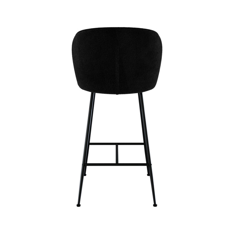 Chaise de bar Groom en tissu bouclé noir 66,3 cm (lot de 2)