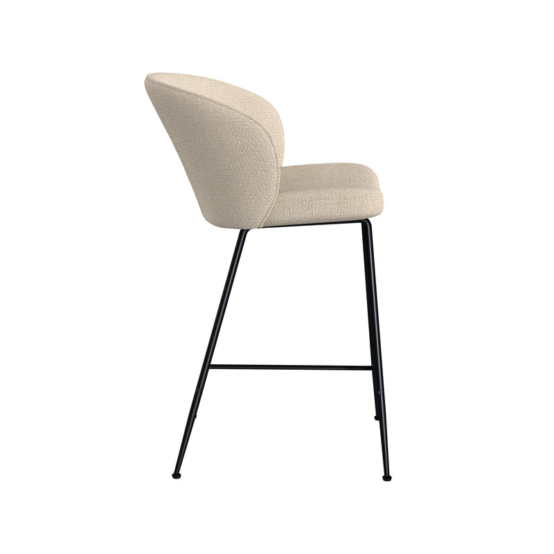 Lot de 2 chaises pour îlot central 66,3 cm en tissu bouclé beige