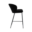Chaise de bar Groom en tissu bouclé noir 66,3 cm (lot de 2)