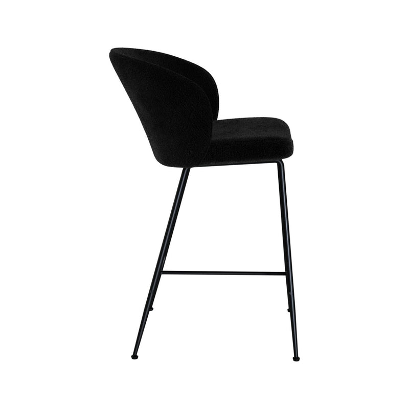 Chaise de bar Groom en tissu bouclé noir 66,3 cm (lot de 2)