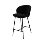 Groom - Lot De 2 Chaises Pour Îlot Central En Tissu Bouclé Noir