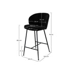 Groom - Lot De 2 Chaises Pour Îlot Central En Tissu Bouclé Noir
