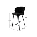 Chaise de bar Groom en tissu bouclé noir 66,3 cm (lot de 2)