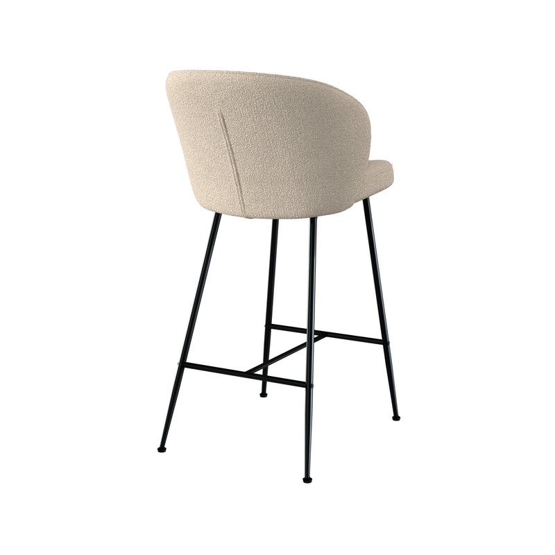 Lot de 2 chaises pour îlot central 66,3 cm en tissu bouclé beige
