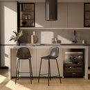 Chaise pour îlot central Henrik en cuir synthétique grise/noire 65 cm (lot de 2)