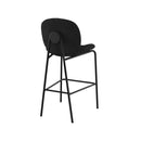 Chaise pour îlot central Iris en tissu bouclé noir 63,5 cm (lot de 2)