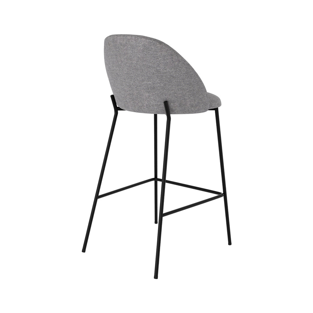 Karl - Lot De 2 Chaises Pour Îlot Central En Tissu Chiné Gris Foncé