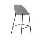 Karl - Lot De 2 Chaises Pour Îlot Central En Tissu Chiné Gris Foncé