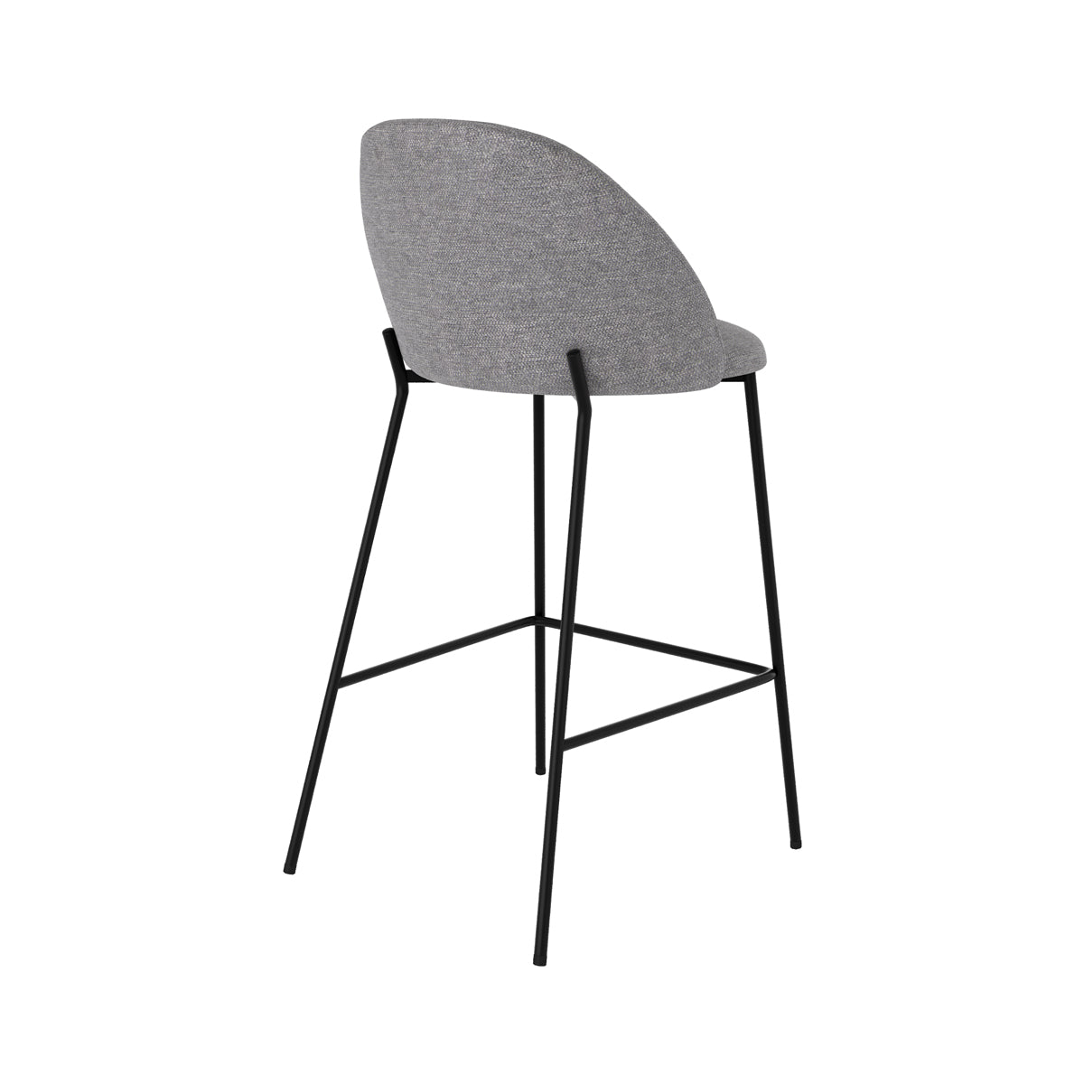 Karl - Lot De 2 Chaises Pour Îlot Central En Tissu Chiné Gris Foncé