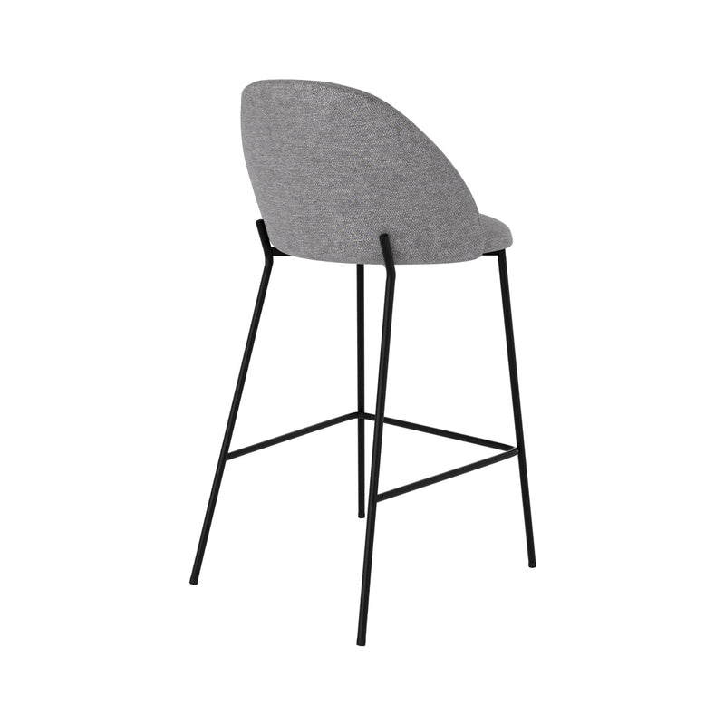 Chaise de bar Karl en tissu gris foncé 66 cm (lot de 2)