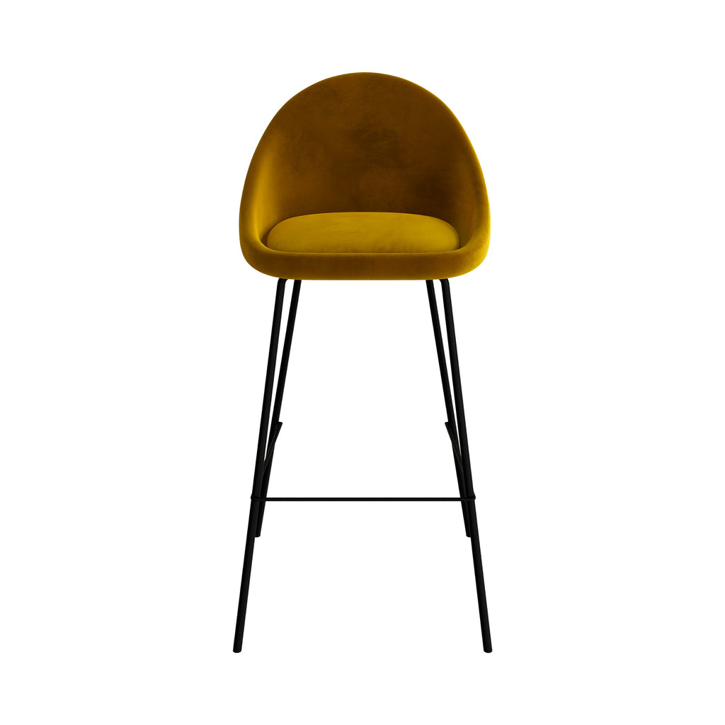 Misty - Set of 2 Yellow Velvet Bar Chairs