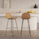 Set of 2 Jigani Bar Stools - Natural Brown
