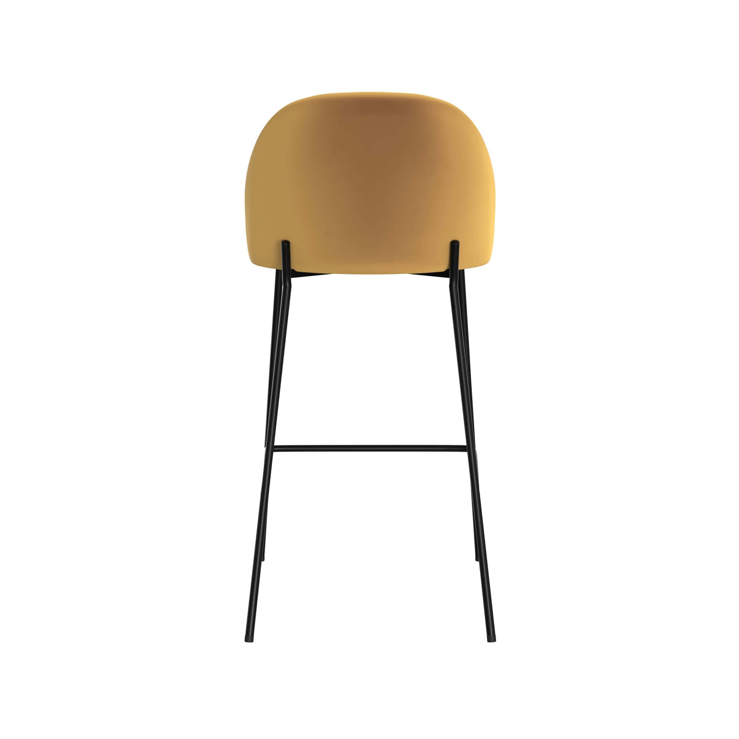 Karl - Lot De 2 Chaises Pour Îlot Central En Velours Jaune Moutarde