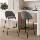 Chaise de bar Karl en tissu gris foncé 66 cm (lot de 2)