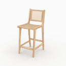 Chaise pour îlot central Kyla en teck et rotin 66,5 cm (lot de 2)