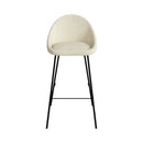 Chaise de bar Misty en tissu bouclette blanche 75 cm (lot de 2)