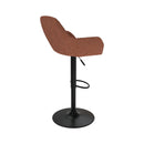 Chaise de bar Adam effet laine bouclette rouge brique 63/83 cm (lot de 2)