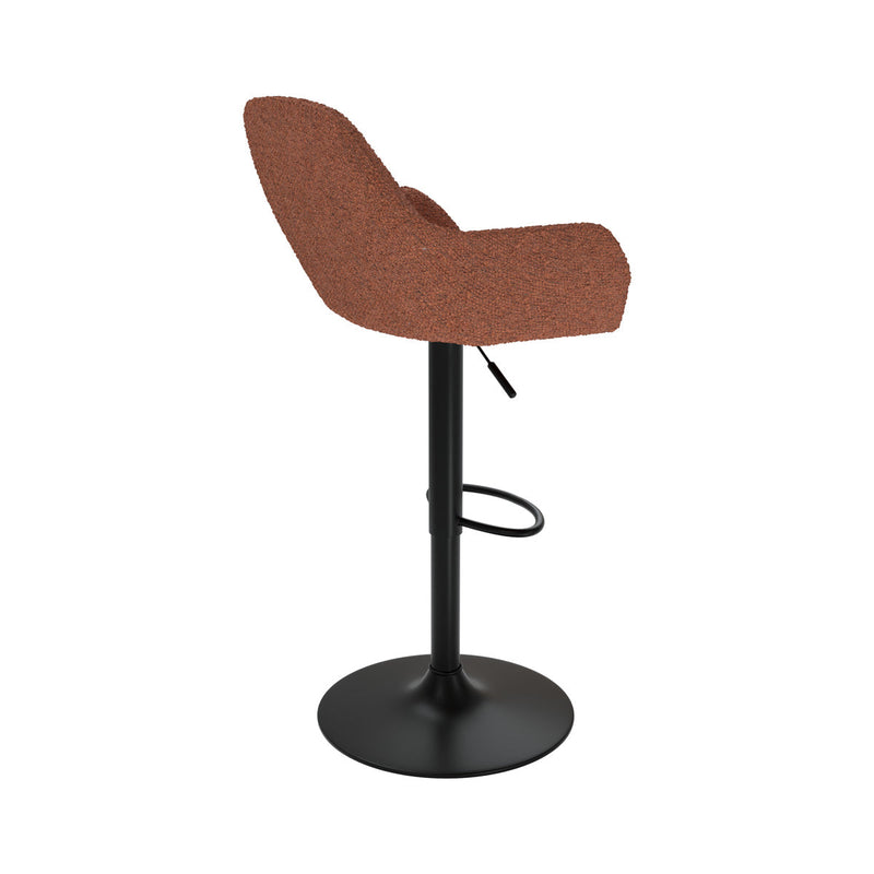 Chaise de bar Adam effet laine bouclette rouge brique 63/83 cm (lot de 2)