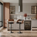Louis - Silla alta ajustable de piel sintética negra