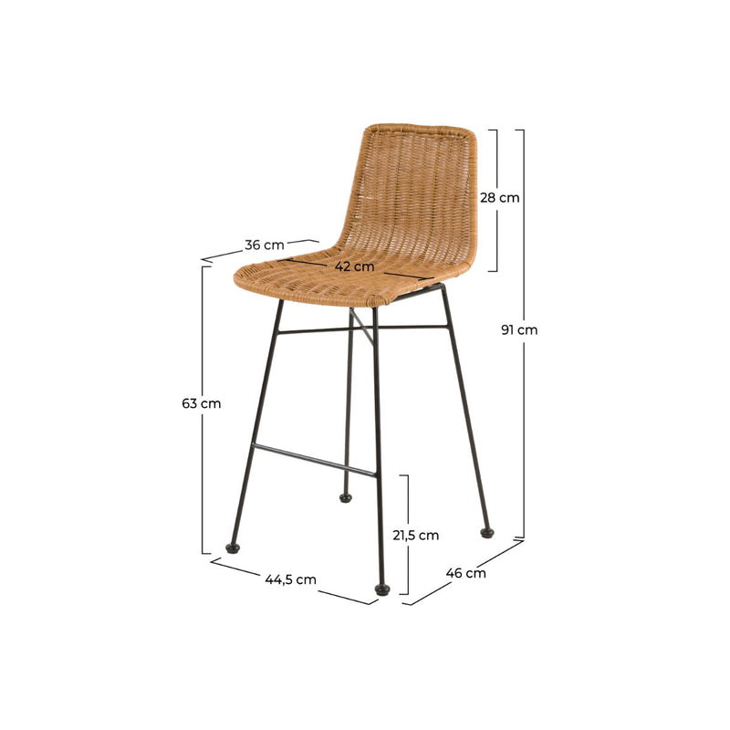 Set of 2 Mandya Bar Stools - Brown