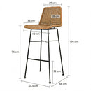 Set of 2 Mandya Bar Stools - Brown