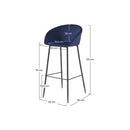 Set of 2 Marquise Bar Stools - Blue