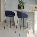 Marquise - Lot De 2 Chaises De Bar En Velours Bleu