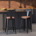 Charly - Set of 2 Black and Brown Central Island Chairs