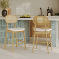 Maria - Lot De 2 Chaises Pour Îlot Central En Tissu Beige