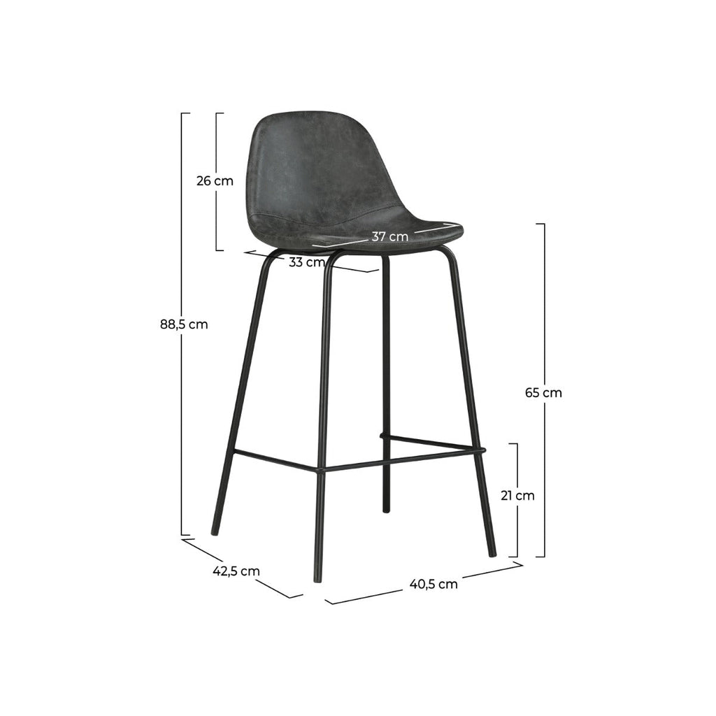Henrik - Lot De 2 Chaises Pour Îlot Central En Cuir Synthétique Gris