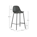 Henrik - Lot De 2 Chaises Pour Îlot Central En Cuir Synthétique Gris