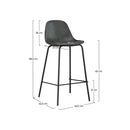 Set of 2 Henrik Island Chairs - Grey/Black