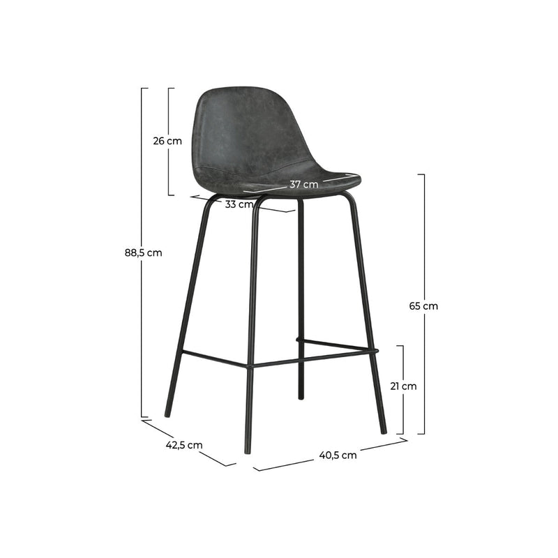 Set of 2 Henrik Island Chairs - Grey/Black